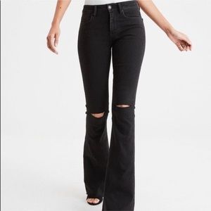 American Eagle Black High Rise Slim Flare Size 16 NWT